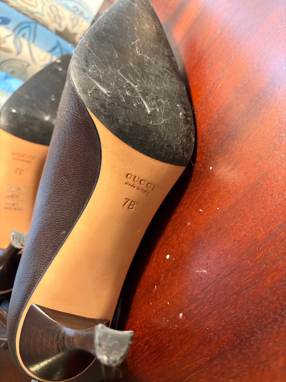 Gucci Brown Pointed Toe Leather Ankle Boots - Picture 6 of 8